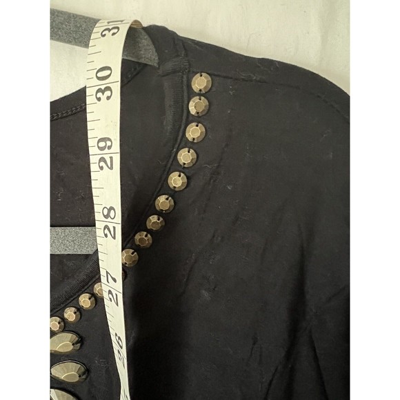 Diane Gilman DG2 HSN Beaded Black Rayon Tunic Multicolor Gemstones size Large - Picture 5 of 11